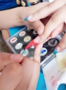 水墨美甲老师授课作品——狐狸甲